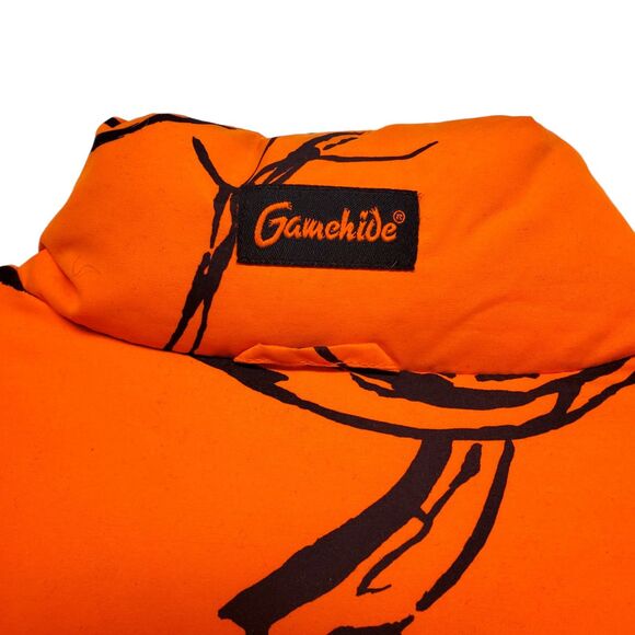 GAMEHIDE Jacket Mens XL Orange Black Camo Puffer Down Full Zip Hunting Outdoor - Picture 10 of 12